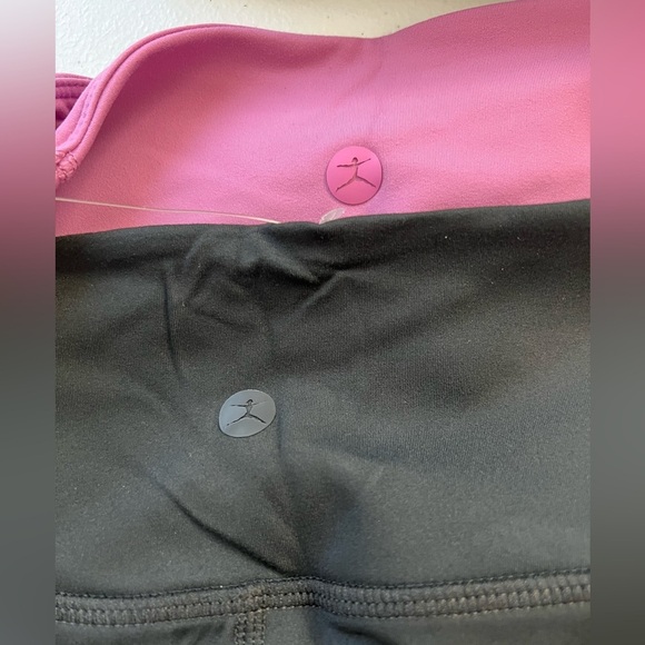 New Danskin Women's Cross Waist Bike Short, 2-pack black pink - Picture 3 of 7